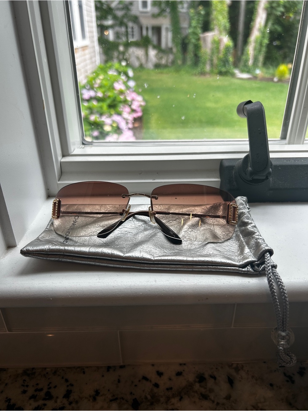 Charles Jourdan Vintage French Couture Sunglasses with Brown Gradient Lenses